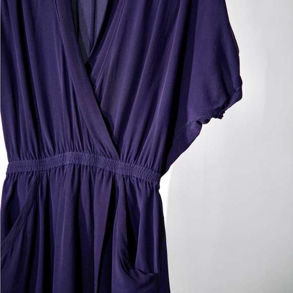 Aritzia Wilfred 100% Silk Short Sleeve Faux Wrap Classic Dress XS - Picture 3 of 6